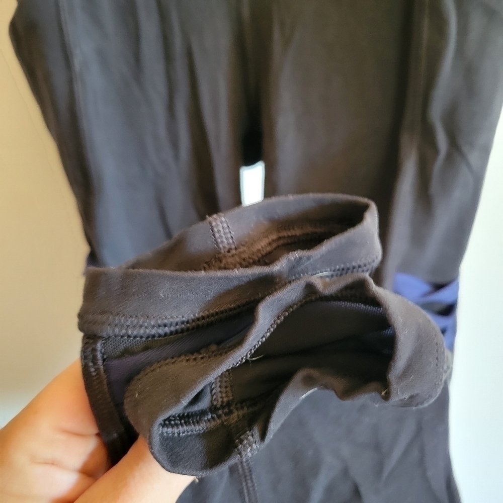 Athleta Salutations 7/8 Tight in Powervita Legging Cropped Black Blue XS Extra S - Picture 8 of 10